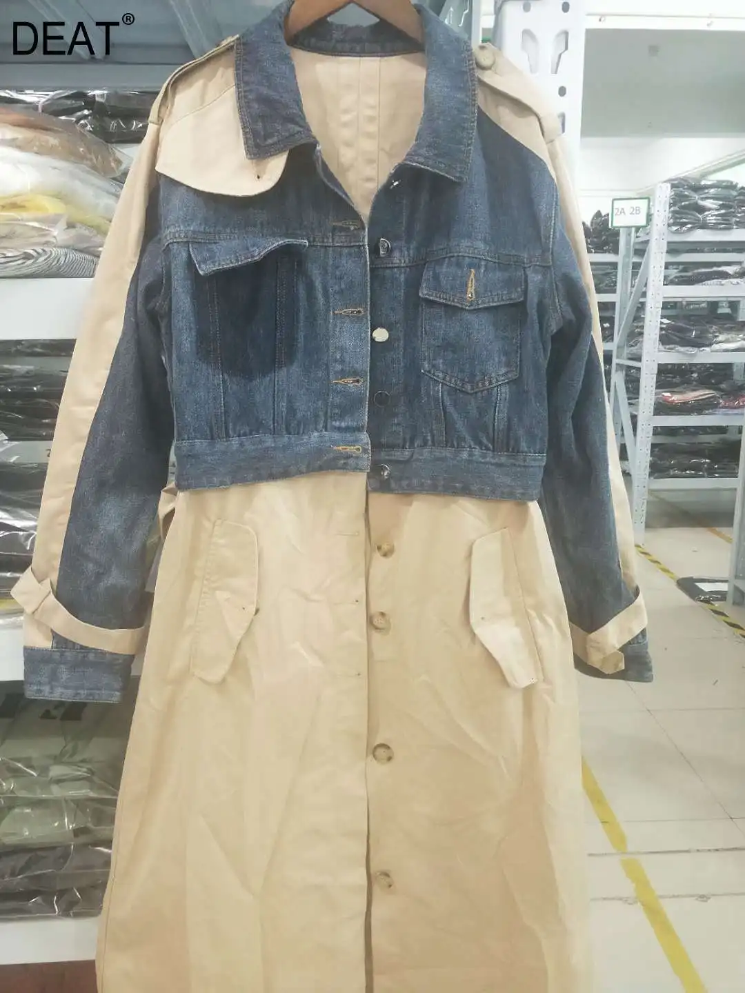 DEAT новая куртка для vip клиентов бесплатная доставка ветровка джинсовая Лоскутная