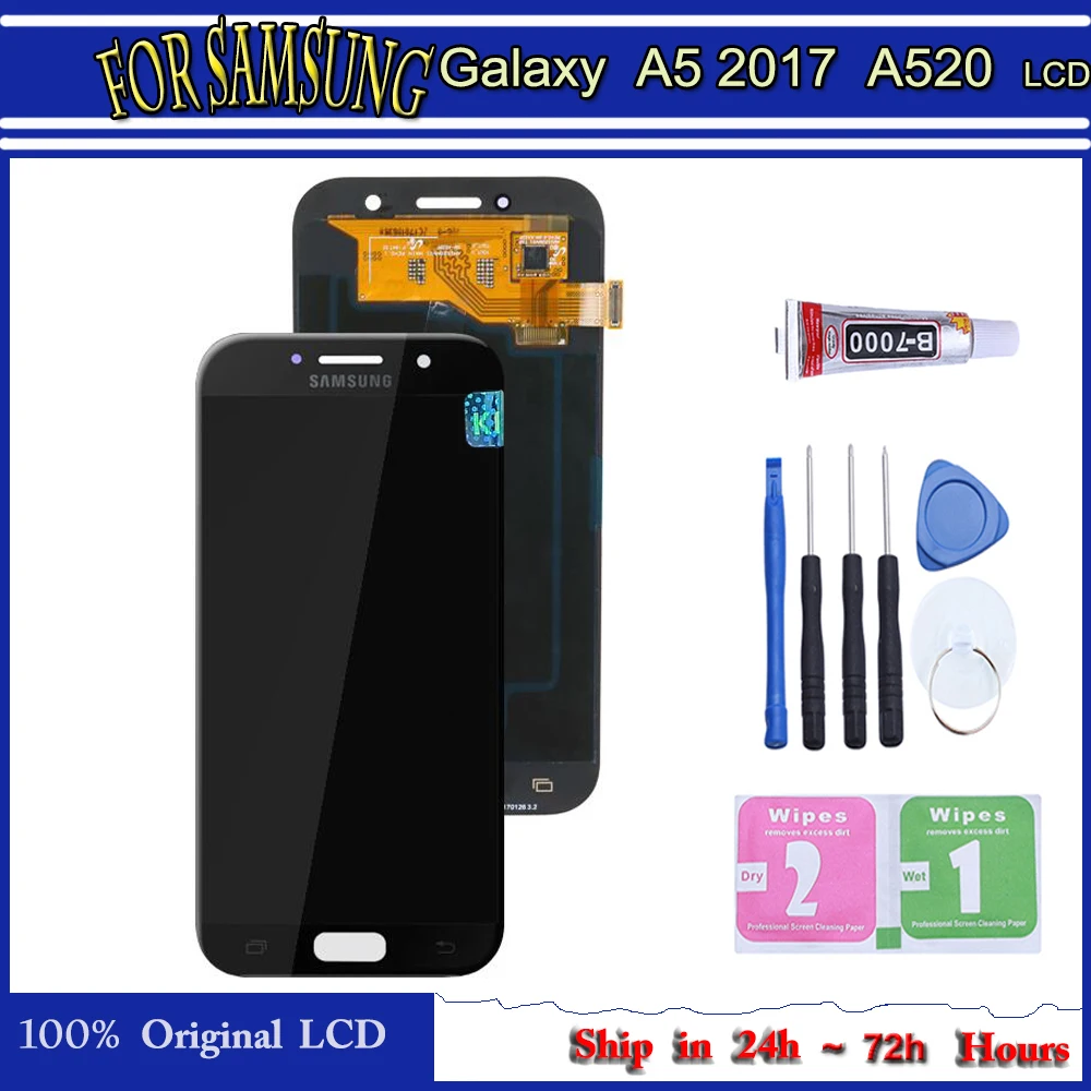 Оригинальный ЖК дисплей для SAMSUNG Galaxy A5 2017 экран с сенсорным дигитайзером в сборе