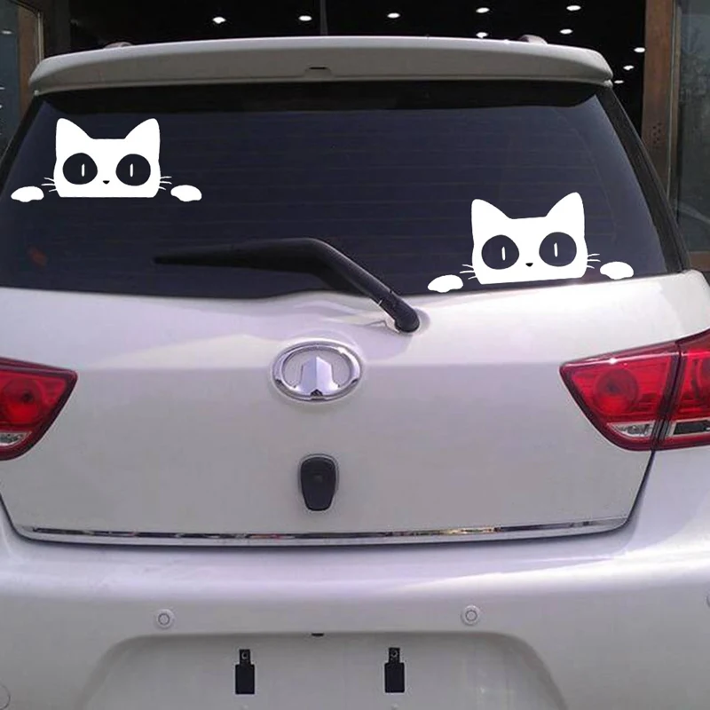 

14CM*6CM Surprise Cat Peeking Car Sticker Vinyl Decal