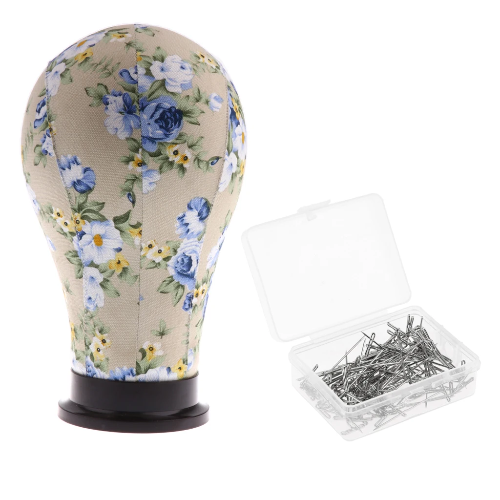 Парик головы пробковый из плотной ткани с цветочным принтом голова манекена