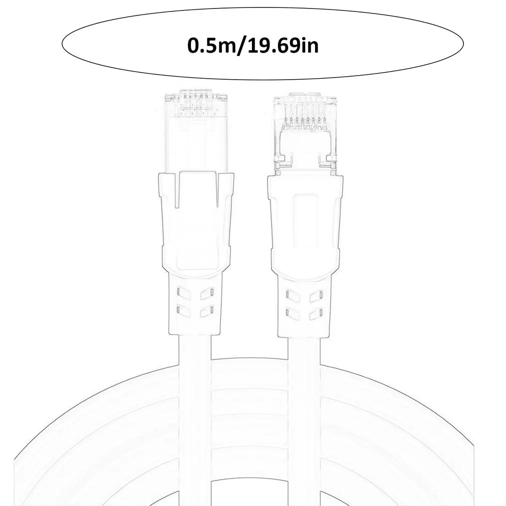 Cat8 RJ45 сетевой LAN Ethernet Соединительный свинцовый плоский кабель 2000 МГц для ПК шнур