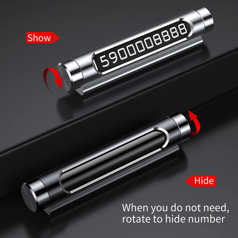 baseus car temporary parking card luminous phone number card plate rotary telephone number car park stop automobile accessories free global shipping