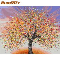 ruopoty 40x50cm oil paint by numbers colorful tree acrylic paint for painting by numbers on canvas home decor wall art