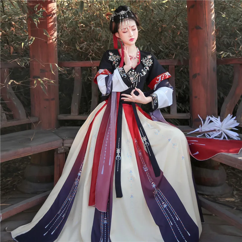 

Ancient Hanfu Folk Dance Costume Women Traditional Hanfu Clothing Han Dynasty Oriental Princess Elegance Tang Dynasty Dance Wear