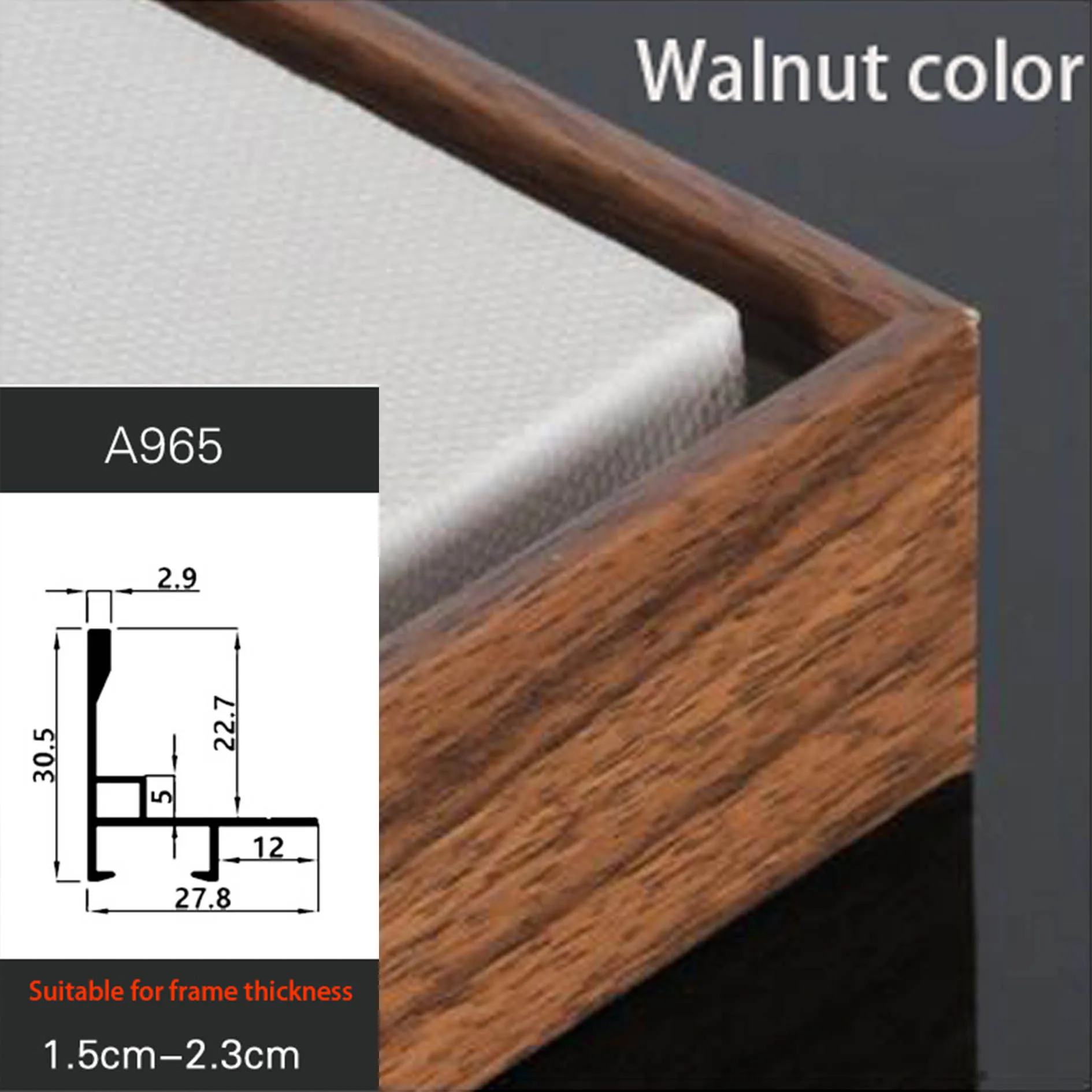 A965 Walnut color Рамка для картин, большой размер, сделай сам, холст из алюминиевого сплава, картина, рамка для картин маслом, рама ramka na zdjecie porta retrato - Цвет: A965 Walnut color