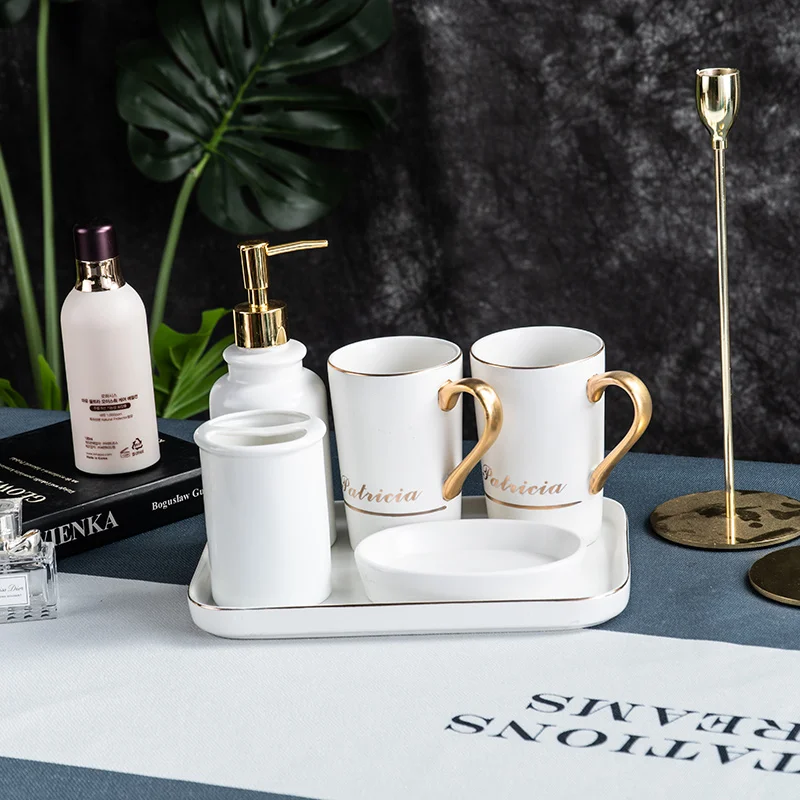 Матовый свадебный набор для ванной из шести предметов в скандинавском стиле