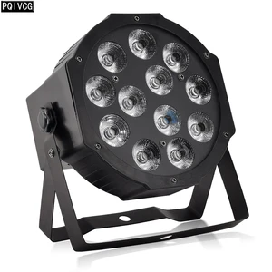 Сценический прожектор Par 12x12 Вт, светодиодный прожектор Par RGBW 4 в 1, плоский прожектор Par DMX512, полноцветсветильник прожектор для дискотеки