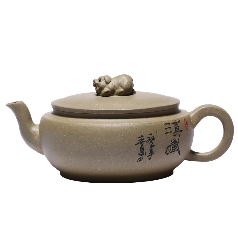 

Famous artist's Handmade engraving for gift of nidakou Hanfeng purple clay teapot in Yixing original mine