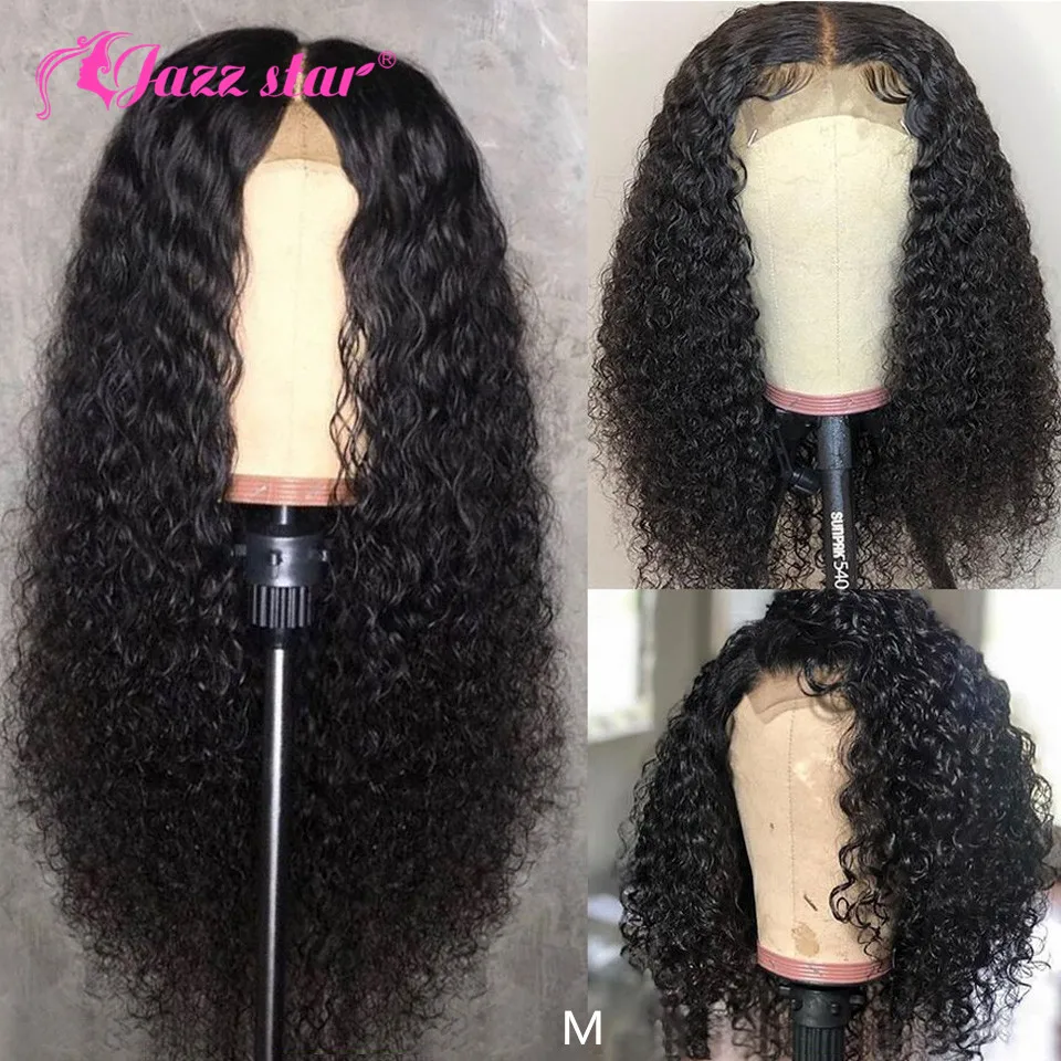 

Brazilian Kinky Curly Wig Human Hair Wigs for Women 4x4 Lace Closure Wig Curly Human Hair Wig Jazz Star Lace Wig Non-Remy
