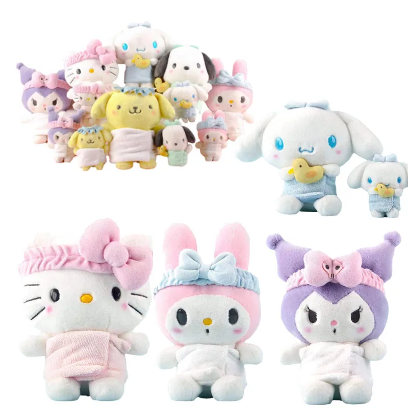 

20 см Kawali аниме Kitty Pochacco плюшевые BabyCinnamoroll My Melody Pom Purin Мультяшные мягкие украшения Детские брелки Подарочные игрушки