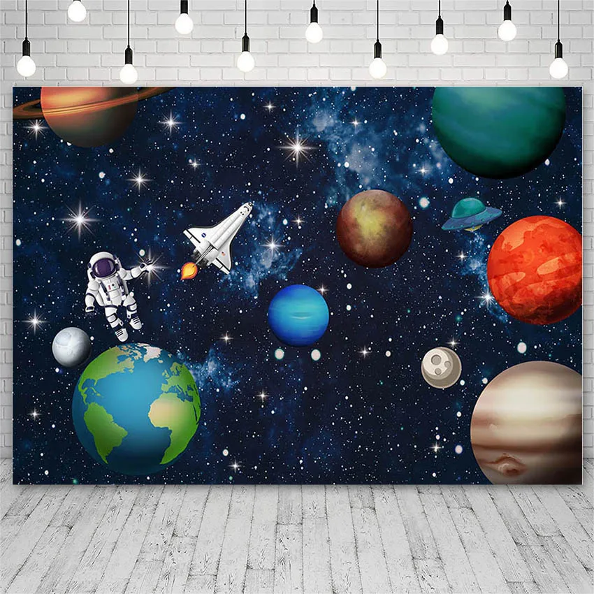 

Научная фантастика Вселенная земля подвеска в виде космонавта и планеты космический корабль фон Космос Мальчик День Рождения фоны для фото...