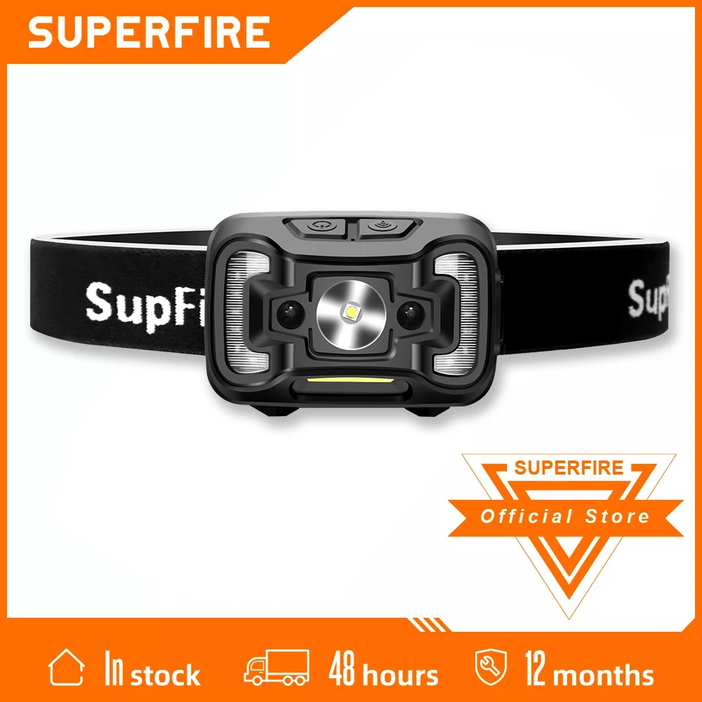 

Светодиодный налобный фонарь SupFire HL16 COB +, Индукционная головная ламсветильник с зарядкой от USB, 5 режимов освещения, фонарь для кемпинга и рыб...
