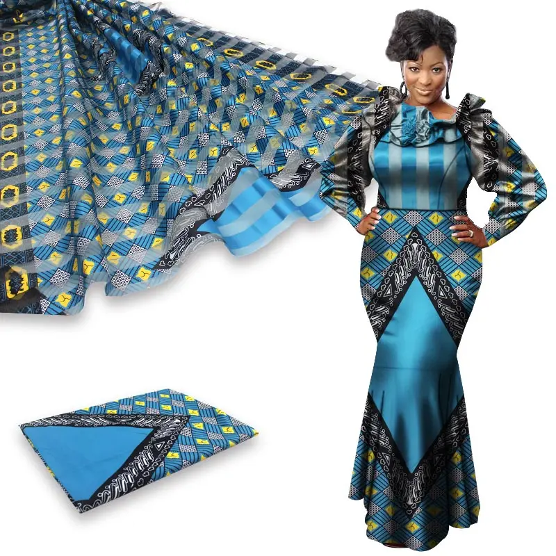 Женская лента из органзы с Африканским принтом тканевая 4 Ярда подходит к 2 ярдам