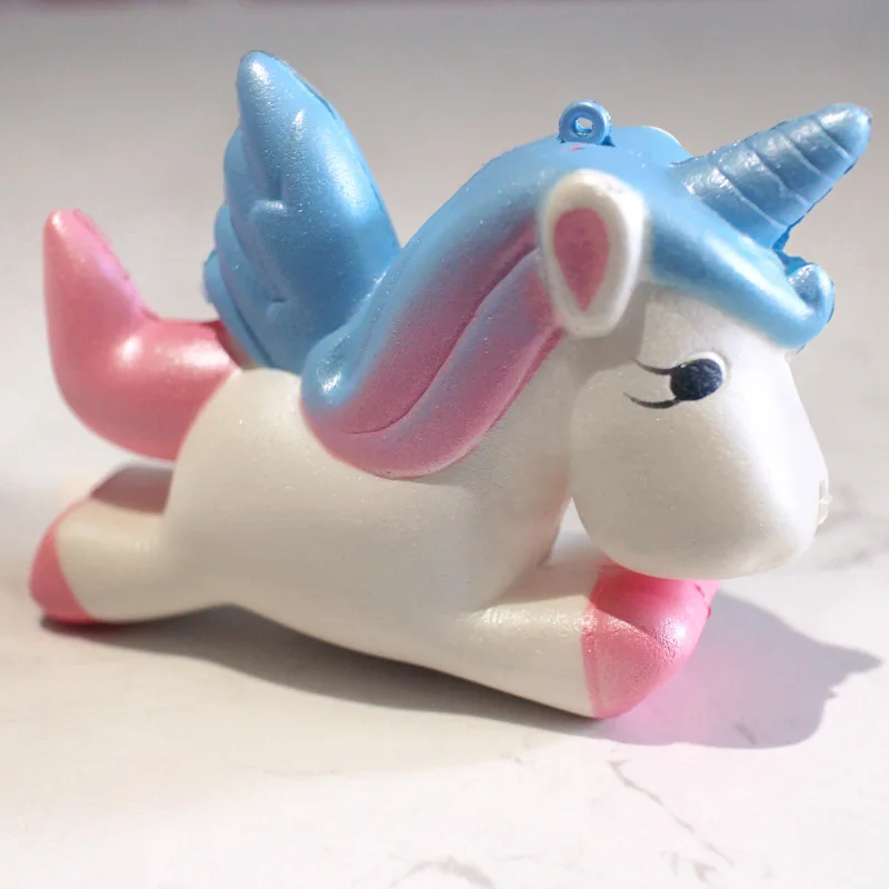 blue horse Супер герой мягкий каваи Jumbo мультфильм принцесса девочка медленно поднимающийся торт Единорог Ароматические антистрессовые игрушки для детей - Цвет: blue horse