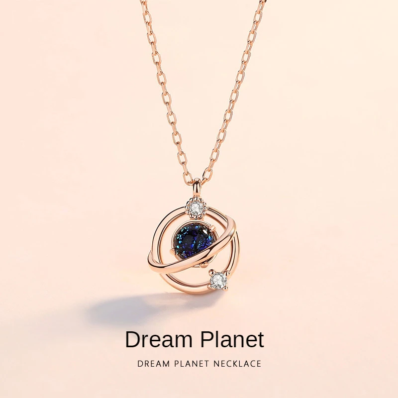 

Женское Ожерелье Подвеска DreamLike планета для девушек серебро пробы Подвеска цвета розового золота серебра ожерелья женские ювелирные издел...