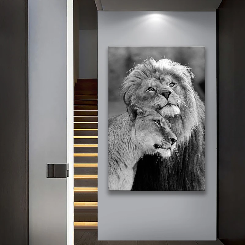 

African Wild Lion Poster Black And White Animal Canvas Paintings On The Wall Art Prints Modular Picture for Living Room Decor