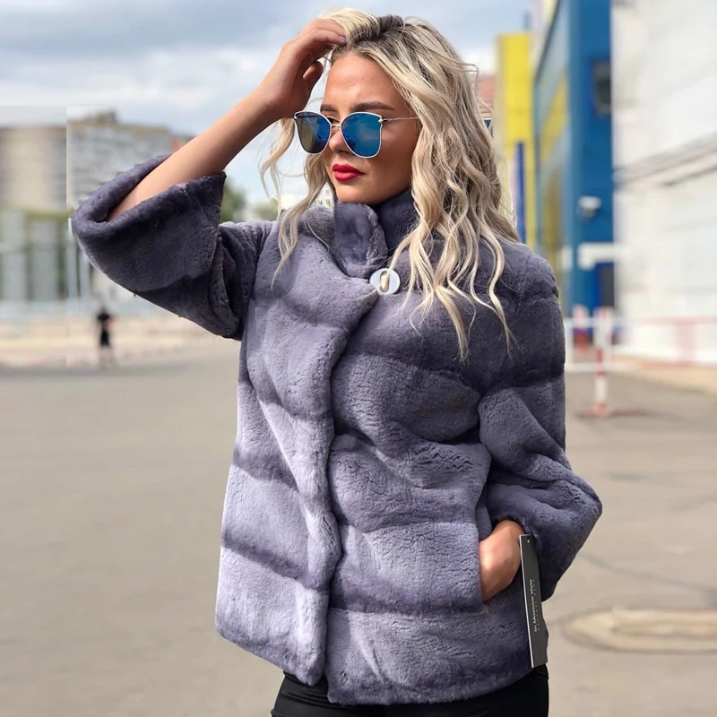 

BFFUR 2021 Winter Fashion Real Mink Fur Fur Coat Women High Quality Natural Full Pelt Warm Genuine Mink Fur Jackets Stand Collar