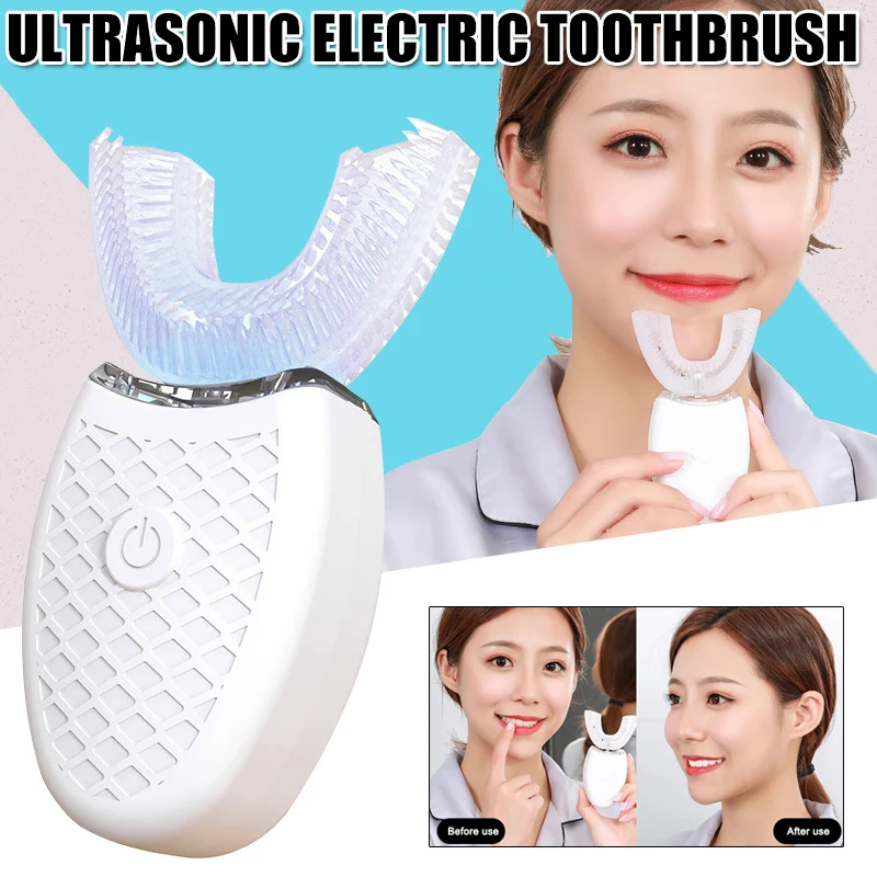 

High Quality 360 Degree U Shape Ultrasonic Electric Toothbrush Whitening Teeth Clean Massage USB