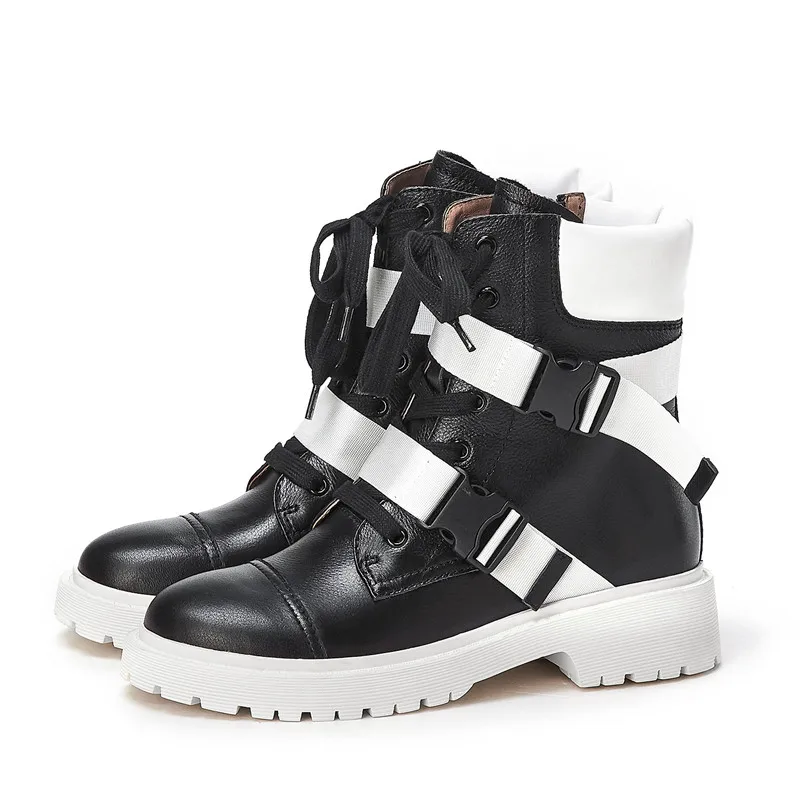 Женские ботильоны из натуральной кожи с круглым носком разные цвета|Женские