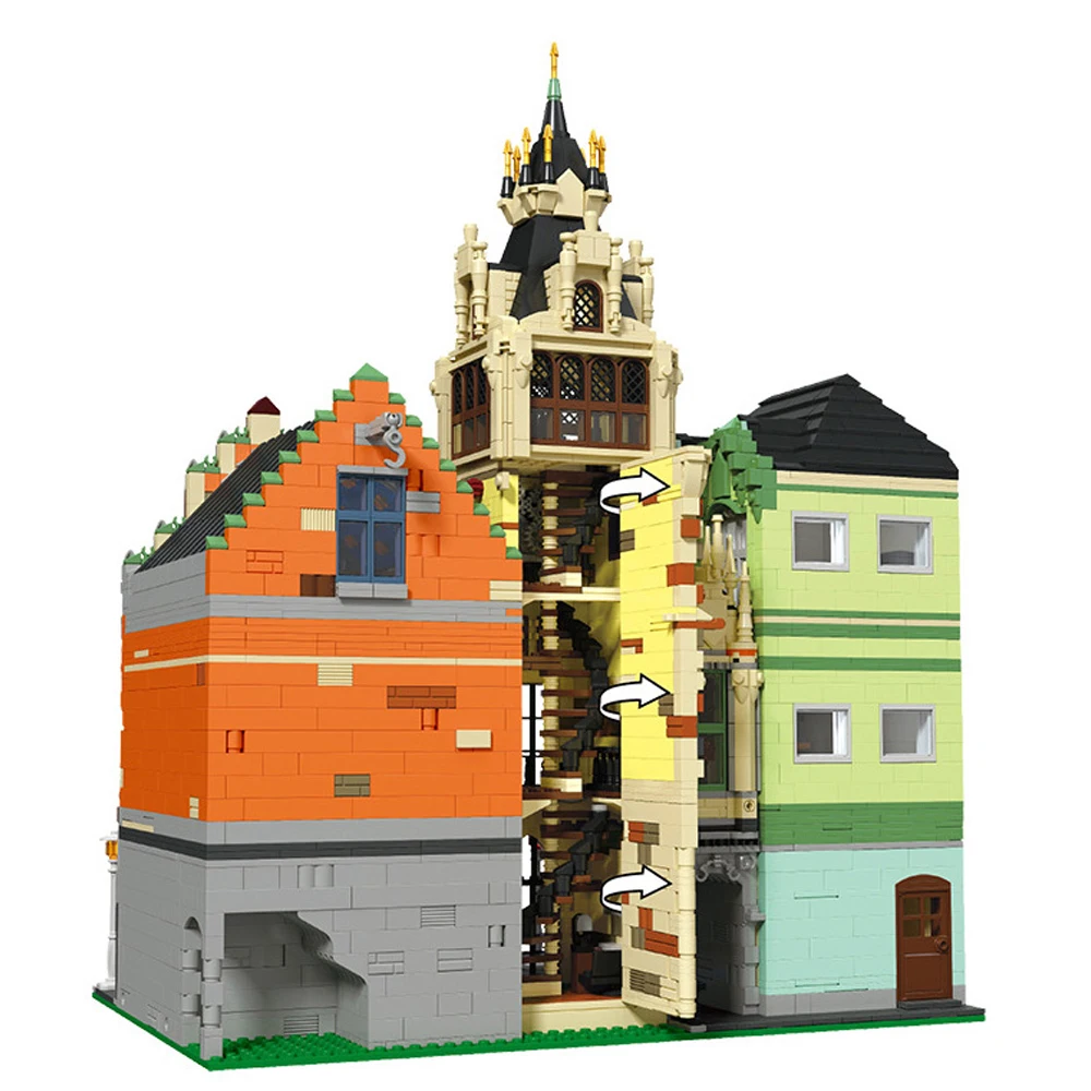 

Creator Expert Moc Bricks Clock Tower Square Modular Bricks 7020Pcs City Streetview Model Building Blocks Assemble Square