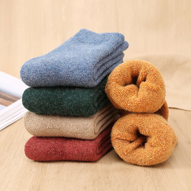 Удобные кашемировые мягкие носки женские теплые плотные бархатные тапочки