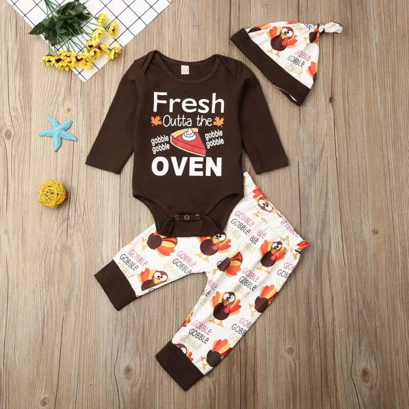 Осенний комбинезон на День Благодарения для новорожденных мальчиков и девочек