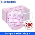 Детские маски с мультяшным принтом, одноразовая детская маска для лица, 3-слойная хирургическая маска для детей, 3-слойная хирургическая маска для детей