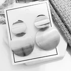 Модные Золотые Серебряные Акриловые серьги LXOEN, женские серьги-подвески, новинка 2019, яркие ювелирные изделия с круглым сердечком