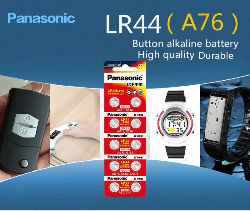 Panasonic 20 шт. 1 5 в кнопочный элемент батареи lr44 литиевые монетные A76 AG13 G13A LR44 LR1154 357A SR44
