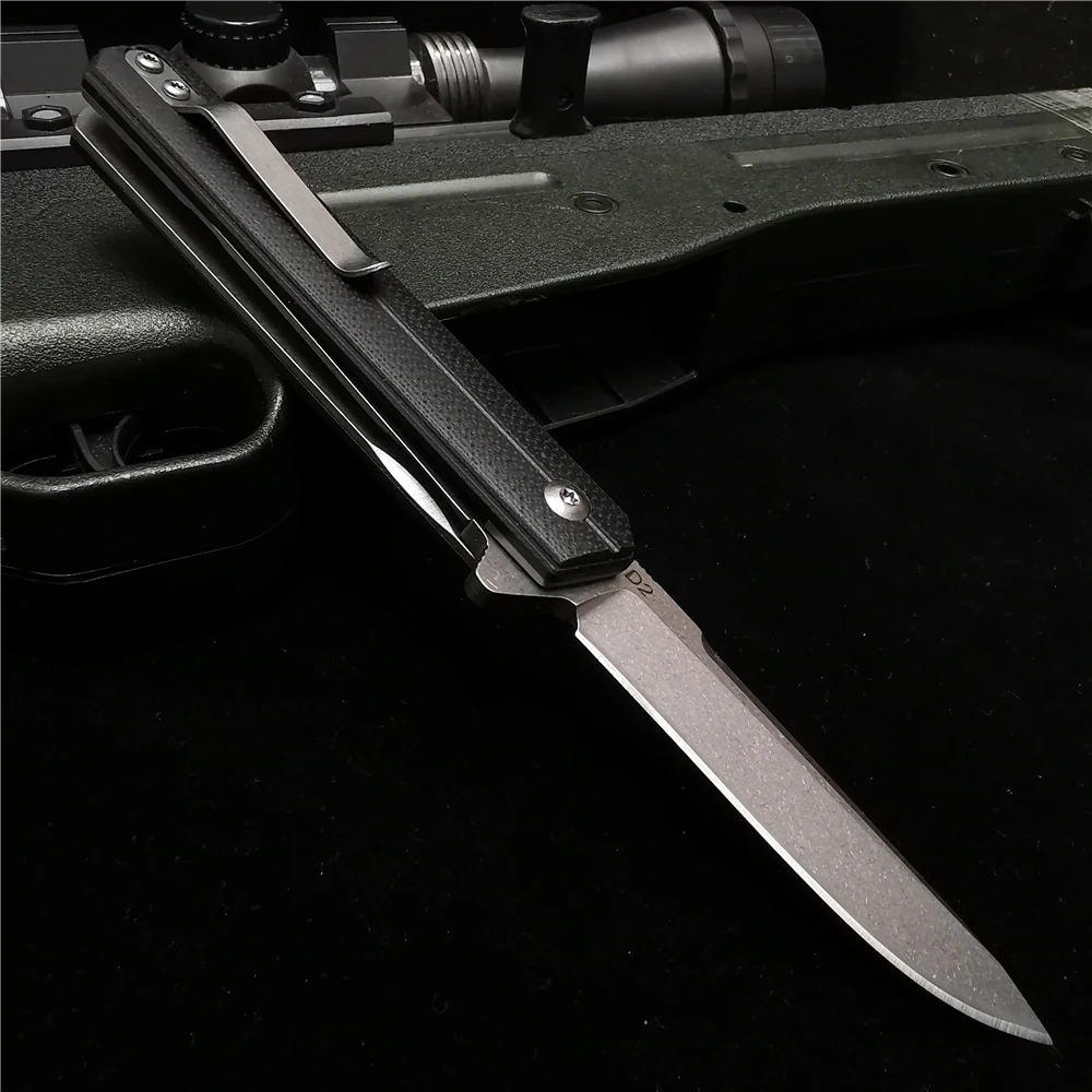 175 мм острый карманный нож высокое качество D2 тактический охотничий черный