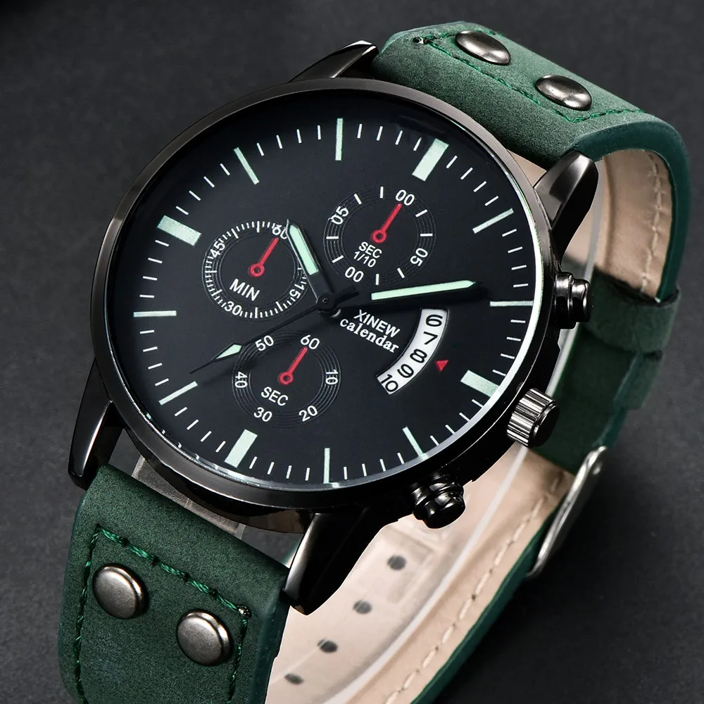 2020 часы мужские роскошные модные спортивные нержавеющая сталь Чехол кожаный