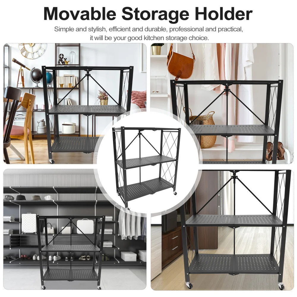 

1Pc Folding Storage Rack Household Multi-layer Sundries Shelf Storage Holder