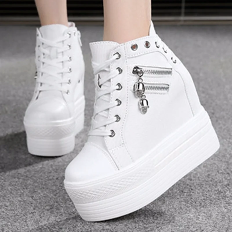 Женские Дышащие Беговые кроссовки с высоким берцем увеличивающие рост женские