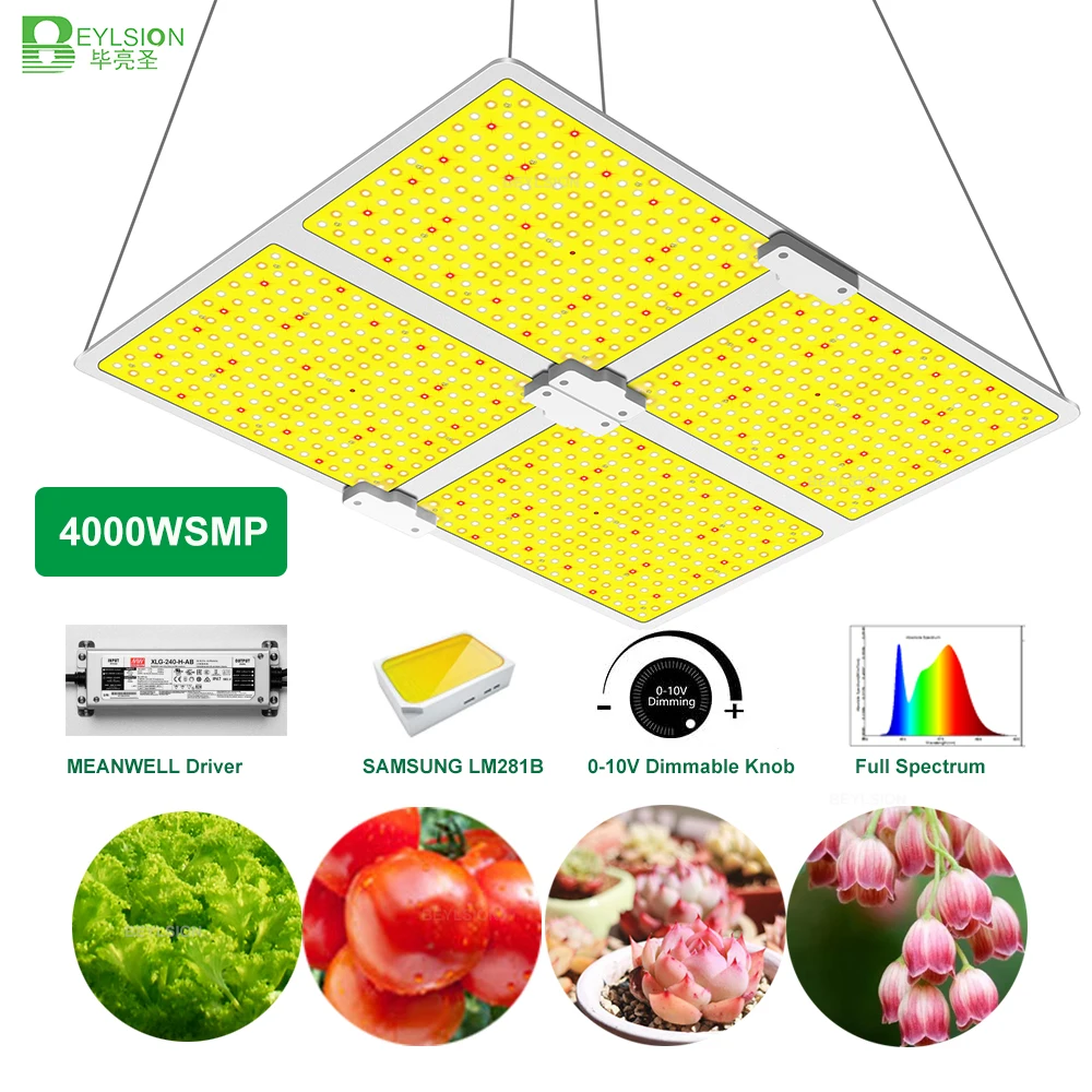 

BEYLSION High PPFD 4000WSMP Quantum Board Phytolamp LED Plant Light Grow Lightings IP67 Plants Growing Lamp For Indoor Grow Tent