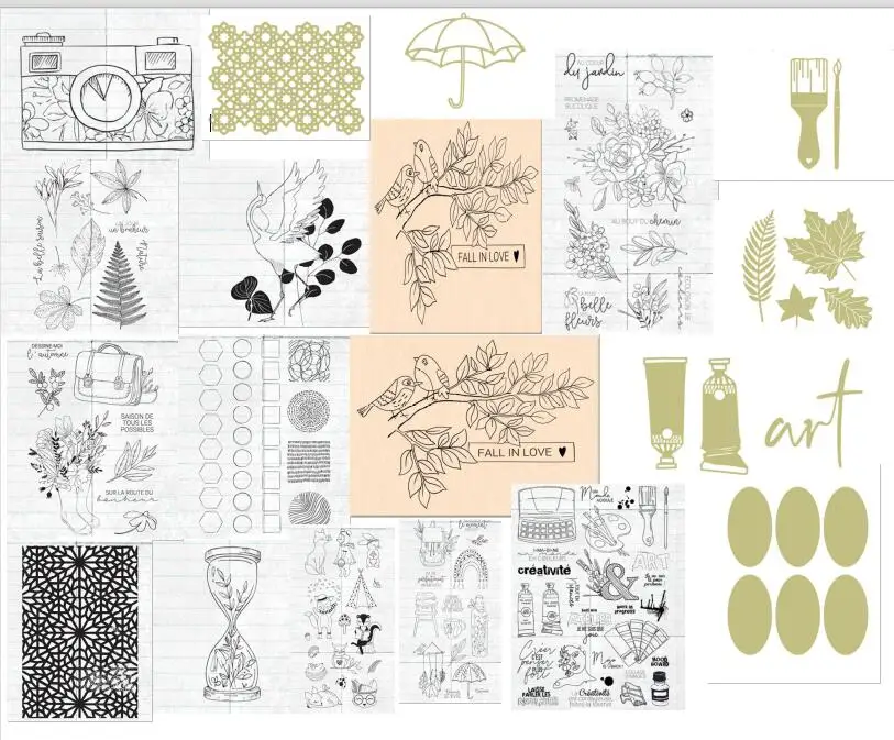 Французские прозрачные штампы для скрапбукинга сделай сам/изготовления