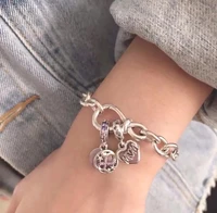 100 s925 sterling silver new timeless symbol flower knot bracelet for christmas wedding party gift fashion jewelry