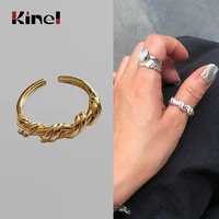 kinel bague bijoux twisted minimalist finger rings 925 sterling silver hypoallergenic woman jewelry gift silver ring