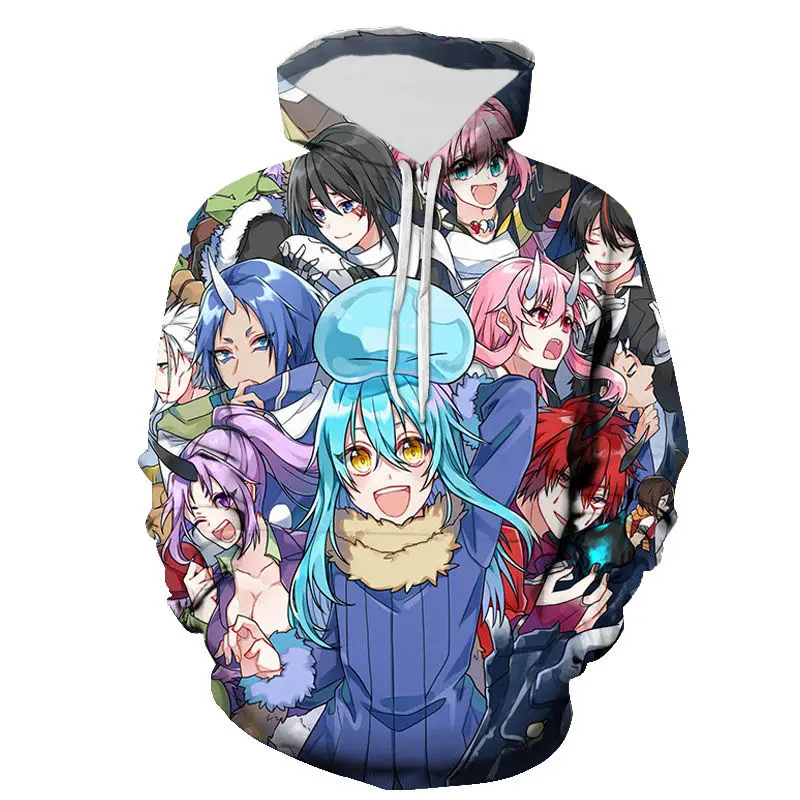 

Модные мужские и женские детские крутые толстовки Rimuru, повседневные толстовки с 3D принтом для мальчиков и девочек, пуловер, уличная одежда, пальто