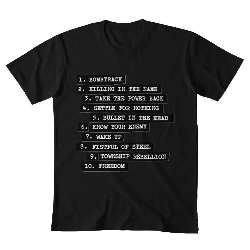 Rage Against The Machine Tracklist T shirt ratm rage against the machine funk metal rock alternative | Мужская одежда