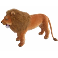 new arrival big size lion real life stuffed plush toy animals doll with stand mount adult home accessories decor kids gift toys