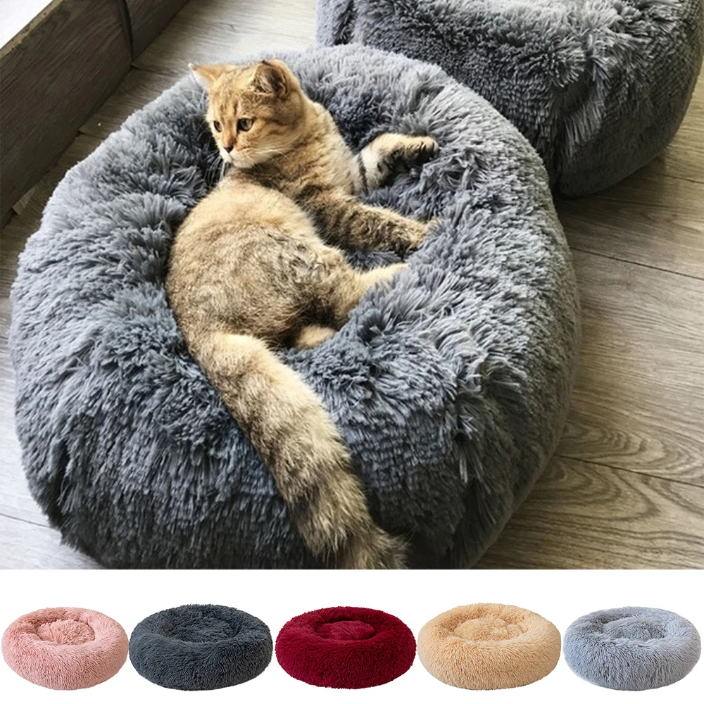 

Круглая подушка для кошек, корзина для собаки, коврик для чихуахуа, Конура, товары для домашних животных, диван для собаки, супермягкий плюше...