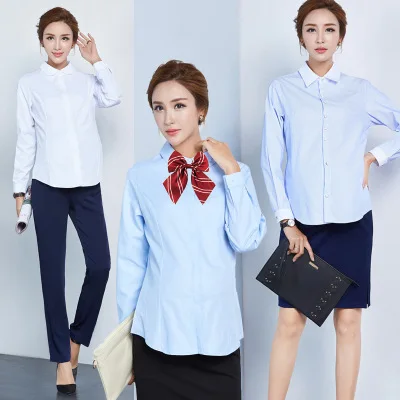 Взрывные модели профессиональная рубашка для беременных белая с длинным рукавом