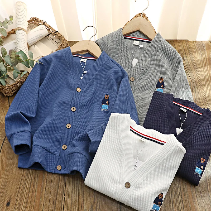 

2022 Spring Autumn Fashion Children Cartoon Cardigan Sweater Boys Clothes Kids Cute Children's Coats Outerwear Jackets Clothing