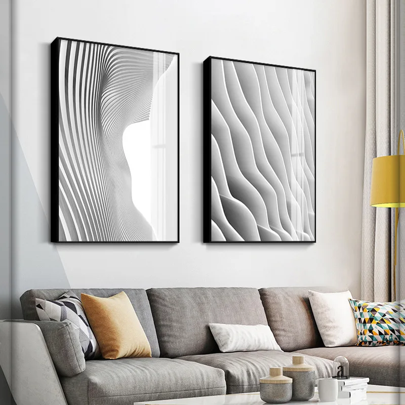 Минималистский номер абстрактный Tectangle волна воды синий серый линии