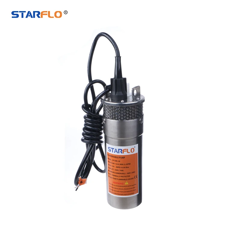 

STARFLO 12V DC / 24V DC 720LPH stainless steel solar water pump price small submersible water pump