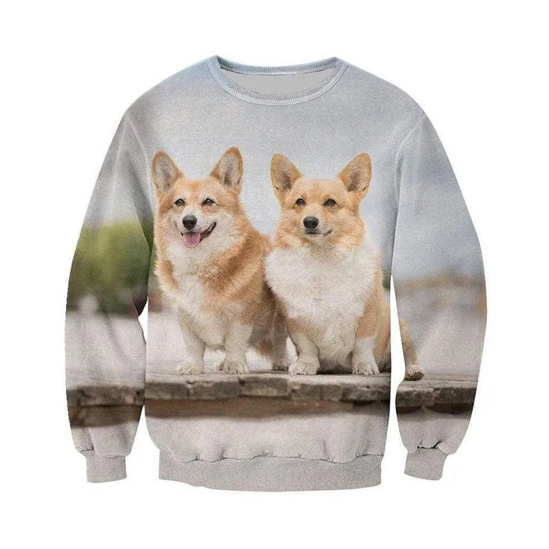 

3D printing love cocky dog picture dog fashion zipper shirt casual shirt Street hip hop hoodie-001