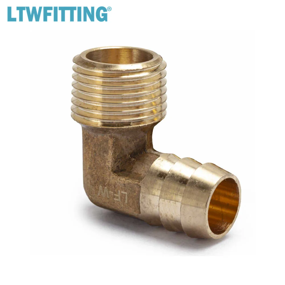 LTWFITTING 90 Deg локоть латунный Барб фитинг 5/8 &quotшланг x 1/2&quot резьба NPT &quotпапа&quot