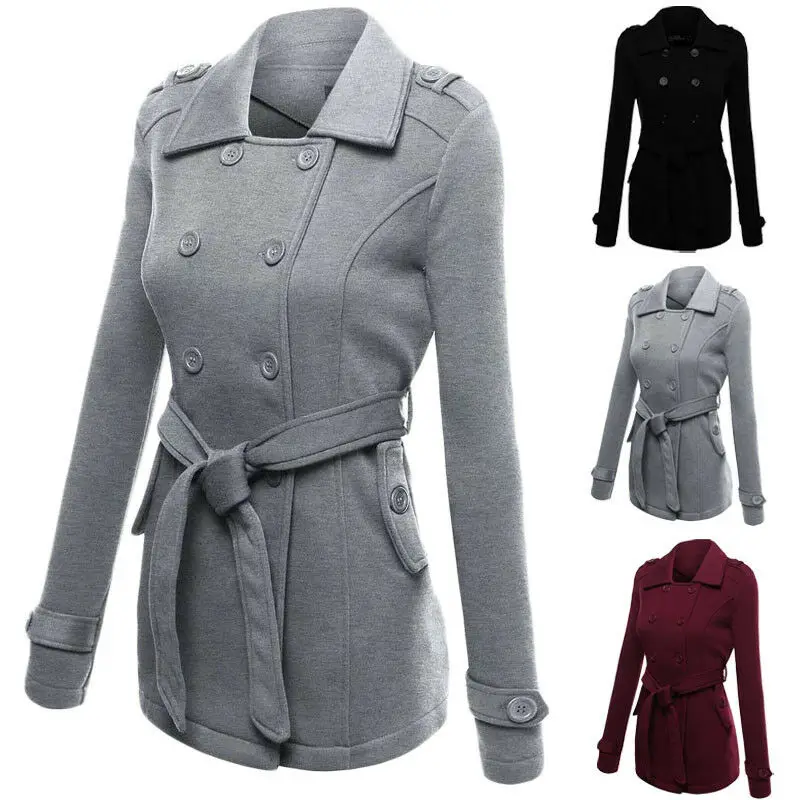 

Goowrom Women Fashion Winter New Collared Winter Long Peacoat Coat Trench Outwear Jacket S-2XL