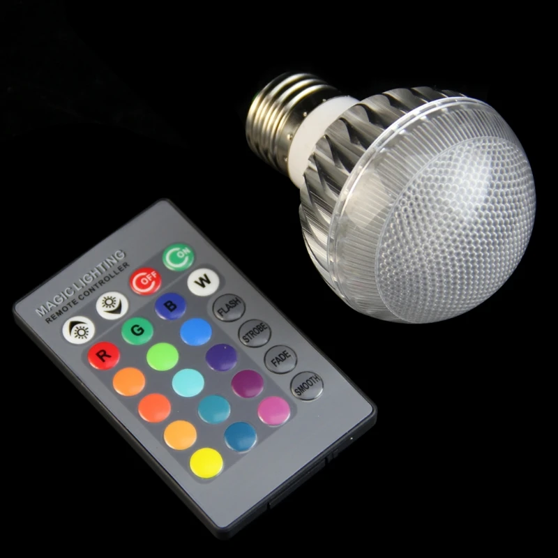 

Новая светодиодная лампа RGB E27 15 Вт, меняющая цвет светильник лампочка с пультом дистанционного управления 85-265 в