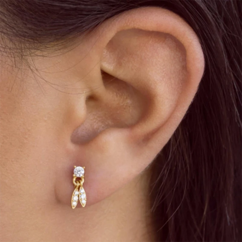 

ROMAD Mini Oval Pendientes Stud Earrings For Women Fashion INS Zircon Piercing 925 Sterling Silver Earings Fine Jewelry kolczyki